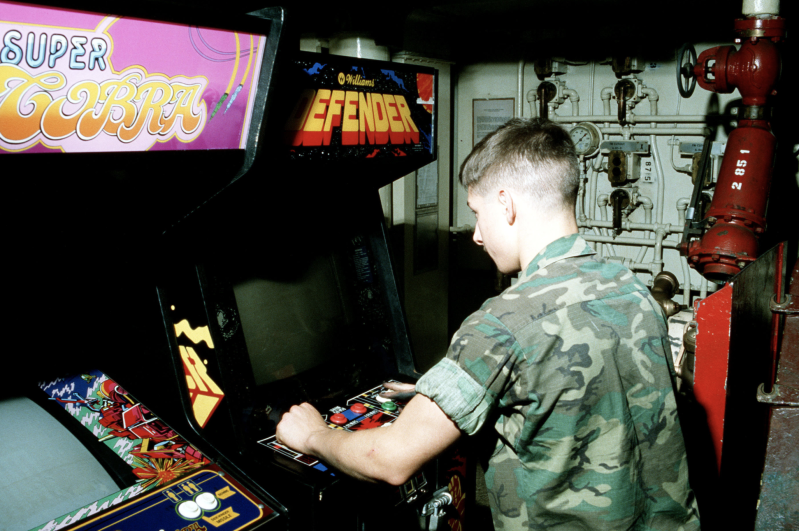 game room on the USS AMERICA (CV 66)
